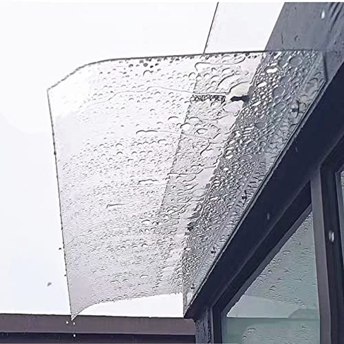 Clear Door Awning Front Door Canopy Outdoor Awning Window Rain Shelter Cover,Polycarbonate Cover Thick 3.5 Mm,Uv Rain Snow Protection Window Garden Canopy,with Hardware (50x150cm/20x59)