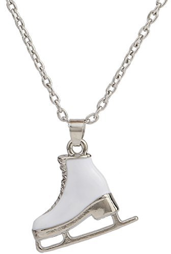 SIPURIS Schlittschuh-Halskette, Eisläufer-Anhänger, Eiskunstlauf-Zubehör, Kristall, Türkis, Schmuck, Schlittschuh-Sportliebhaber, Geschenke für Mädchen, Teenager, Frauen, Zink, Ohne Edelstein, Türkis