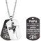 CheersLife Papa Halskette Edelstahl Hundemarke Kreuz Vatertagsgeschenk Herren Geschenk für Vater, Geburtstag