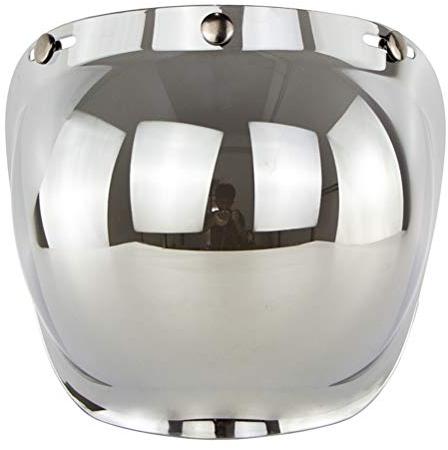 SPYMINNPOO Jethelm, Visier Motorradhelm Bubble Visier Bubble Shield Motorradhelm Zubehör für Fahrrad (Silber)