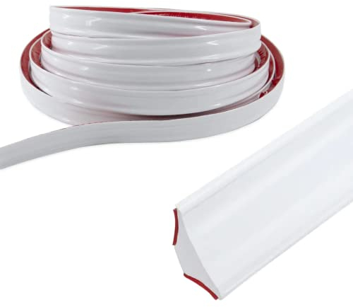 Moulure décorative flexible autocollante en PVC 3M - Quadrant - Flexible - Pour plafond et passage mural - Pour sol, fenêtre, bords de mur, bords de carrelage - 12 x 9 mm