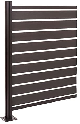 Pannello supplementare recinzione fendivista bidoni box rifiuti HWC-K57 alluminio aspetto legno 130x100x6cm antracite