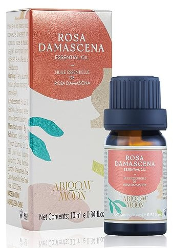 ABLOOM MOON Rose de Damas Mélange D'Huiles Essentielles, Mélange D'Huiles Essentielles Polyvalent Pour Massage, Aromathérapie, Soins du Corps et Des Cheveux 10 ml