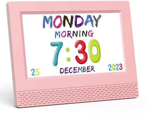 Kids Digital Alarm Clock with Voice Scene Reminders, 7 Eye-Caring Display