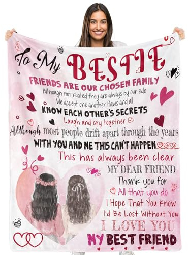 to My Bestie Gifts Bestie Überwurfdecke, ultraweich, gemütlich, beste Bestie Fleece-Flanelldecke, gute Freunde, Freundschaftsgeschenke, Decke für beste Freunde, Schwester, BFF, Teenager, Mädchen,
