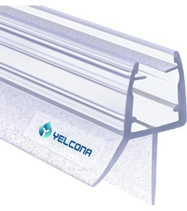 Yelcona Duschdichtung - NEU Premium Dichtung Dusche Glastür - Langlebige Duschtürdichtung unten, Gummilippe für Duschtüren perfekter Passform für 6-8mm Glastüren (60cm x1)