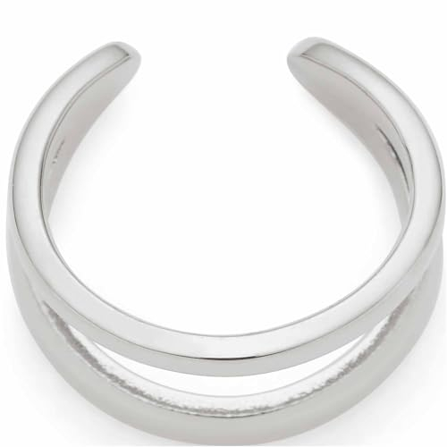 JEWELS BY LEONARDO Ohrklemme Ciao Simba 1 Stück • Ear-Cuff aus silberfarbenem Edelstahl • offener Doppel-Ring mit zusammenlaufenden Schienen • Schmuck Geschenk für Frauen • 024260