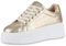 VAN HILL Damen Plateau Sneaker Keilabsatz Plateau Vorne Trendy Schuhe 214568 Gold Plateau 36
