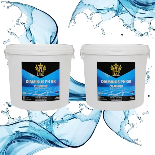 HAF® pH Senker/pH- / pH Minus Granulat 10 kg - Für eine schnelle & zuverlässige Senkung und Regulierung des pH-Werts in Pool, Schwimmbad & Whirlpool - Qualität: Made in Europe - Menge: 2 x 5 kg