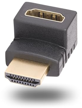 StarTech HDMI Winkeladapter Aufwärts, 4K 60Hz, Stecker/Buchse, Schwarz | Port Saver, Verlängerung, Bidirektional, HDR10, ARC, 18Gbps, Vergoldete Kontakte