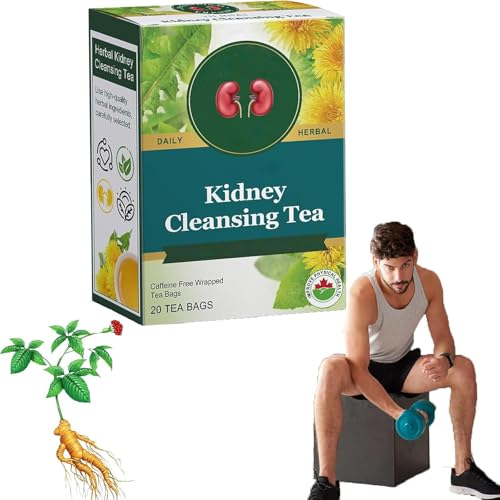 20 Bags/Box Traditional Healthy Organic Kidney Cleansing Tea, Chinese Kidney Cleanse Tea for Men (1 Box)