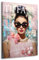 Kunstgestalten24 | Audrey Hepburn Tiffany Pop Art Leinwand-Bild | Leinwandbild mit Echtholz-Keilrahmen | Wandbild Gemälde Kunst Art | Hochwertige Kunstdrucke | XXL Bilder auf Leinwand | 60x80x4cm