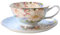 Floral Kaffeetassen aus Bone Porzellan, Europäische Kaffeetasse mit Untertasse Vintage Porzellan Kaffeetasse mit Blumendesign Kaffeetasse Teetasse Set Nachmittagstee Party Supplies, 200 ml (C)