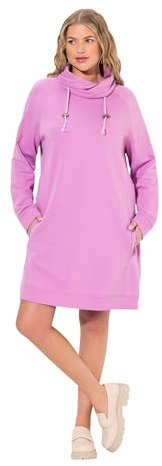 Ulla Popken Damen große Größen Übergrößen Plus Size Sweatkleid, Stehkragen, Langarm, Taschen Amethyst 54+ 825247800-54+