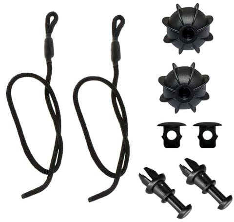 Embhlitfe 2 Pair Car Trunk Partition Hanging Straps with Clips, Black, Nylon, 45cm, 4 Pieces, Vehicle Specific Fit, Passenger Car