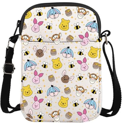 TOBGBE Cute Pooh Bear Gifts Pooh and Piglet Cartoon Characters Inspired Family TV Show Crossbody Bag Merchandise For Women, CB, 32 * 37cm