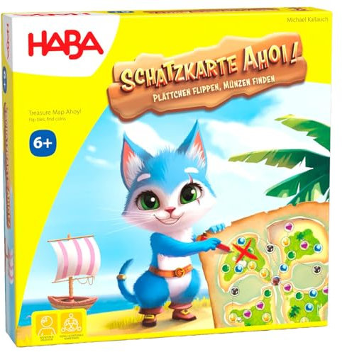 HABA Schatzkarte AHOI! – Abenteuer-Schatzsuche & Würfelspiel – Erlebt EIN spannendes Piraten-Rätselspiel mit 3D-Boot zum Münzen sammeln – Für Kinder ab 6 Jahren – 2011824001