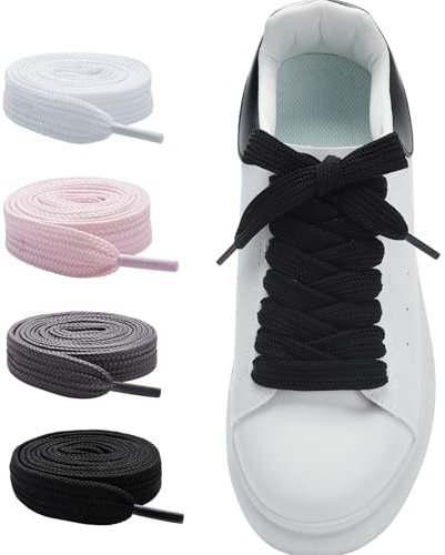 CCSOFTIME Cordones para Adidas Campus 00s Zapatillas,16mm de Ancho Agujetas Cordón para Deporte y Baloncesto Repuesto Planos y Gruesos para Zapato Shoelaces,Negros-120cm