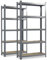 etm Schwerlastregal 2-er Pack 200 x 100 x 50 cm grau | Steckregal, Lagerregal, Standregal, Stecksystem ohne Werkzeug montierbar (Lakota, grau)