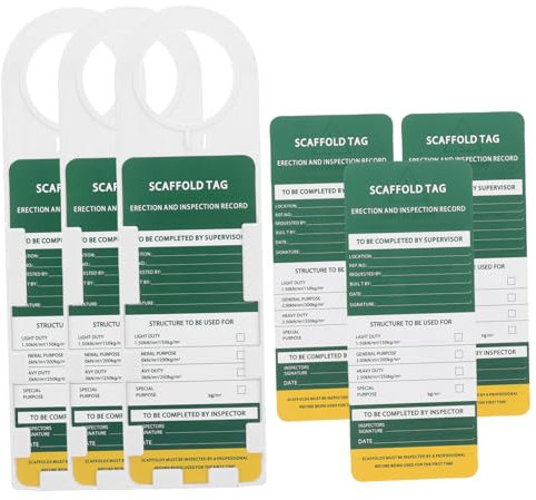 ULTECHNOVO Safety Inspection Ladder Tags Kit Equipment Maintenance Labels Record Holder Inserts Step Ladder Safety Tags for Industrial Machinery