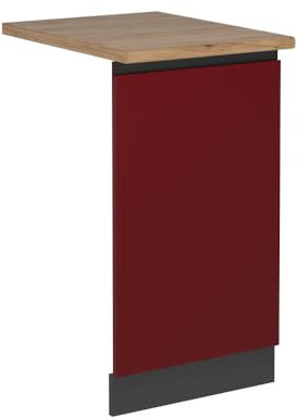 Vicco Panel Frontal del lavavajillas R-Line, Rojo, 45 cm, ET Roble