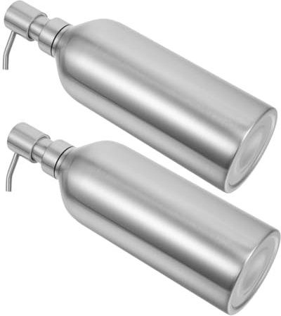 ETHZZLE 2stücke Nachfüllbare Seifenpumpe Aus Edelstahl Lotion Spender Für Flüssigseife Duschgel Shampoo Praktischer Pumpflasche Für Hotel Und Zuhause