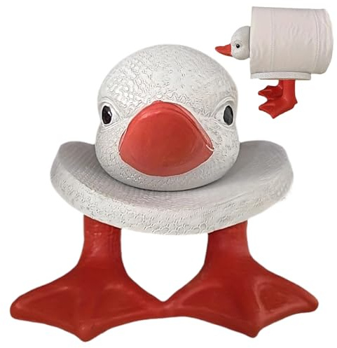 Duck Toilet Roll Holder, Duck Shaped Toilet Paper Holder Funny Animal Storage Stand For Restroom Apartment Under Cabinet