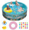 Piscina pieghevole a terra, piscina non gonfiabile per bambini e adulti all'aperto, piscina rotonda prisma, 160 cm × 45 cm