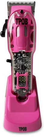 TPOB Slime 2 Barber Hair Clippers for Men 6800 RPM with Matte Pink Case (Pink)
