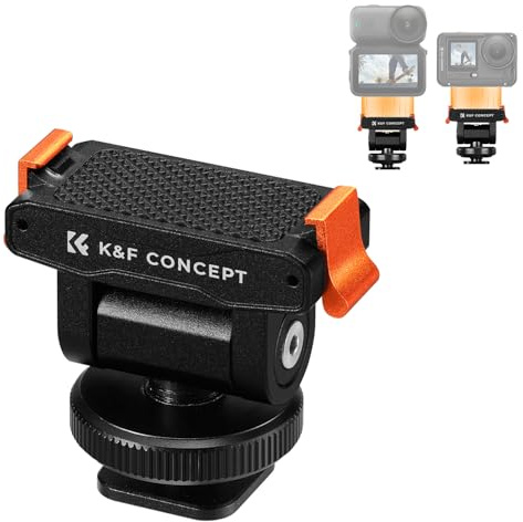 K&F CONCEPT Magnetische Halterung für DJI Osmo Nano/Osmo Action 6, Cold Shoe Mount 180° Neigung Einstellbar, Schnellspanner Adapter Halterung mit 1/4-Schraubenloch, Action Kamera Zubehör