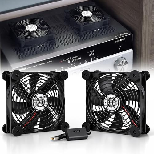 2 in 1 USB PC Lüfter 120mm - Doppel USB Lüfter Leise 5V mit 3 Stufen | USB-Gehäuselüfter für PC Gehäuse und Netzwerkschrank geeignet für DIY- und Elektronik-Nutzer