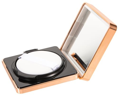 LIFKOME Leerer Make Up Foundation Behälter mit Spiegel aus Kunststoff und Einfachem Öffnungsmechanismus für Schminkschwämmchen und Selbstgemacht Anwendungen