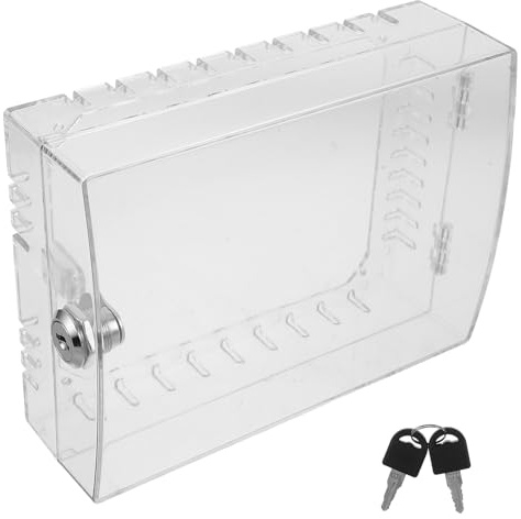 Operitacx Thermostat Schließfach mit Schlüssel Transparente Acryl Abdeckung Abschließbare Wand Thermostatbox mit Belüftung Schutzgehäuse für Heizungs und Klimasteuerung