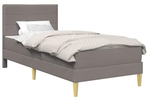 vidaXL Bettrahmen Taupe 80 x 200 cm Polyester, Modernes Schlafzimmer-Setup, langlebiges Bettgestell, rechteckige Schaumstoffmatratze, stilvolle Moderne Möbel, bequemer Schlaf