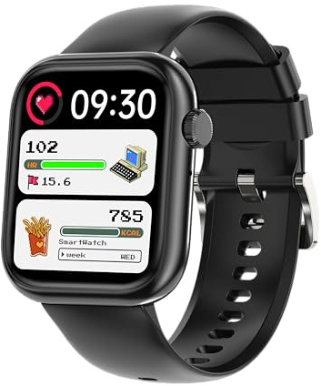 Montre Connectée Homme Femme, 1.83 Smartwatch avec Appel Bluetooth, Tensiomètre/Fréquence Cardiaque/SpO₂/Sommeil, Podometre, 123+ Mode Sport, Etanche IP68 Sport Bracelet Connecté pour Android iPhone