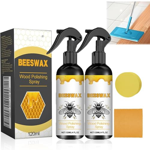 Bienenwachs Möbelpolitur, Beeswax für Möbelpflege, Natürliche Holzwachs Farblos für Möbelpflege & Holzschutz, Premium Holzpolitur, Natürliches Mikromolekularisiertes Bienenwachsspray für Möbel (2PC)