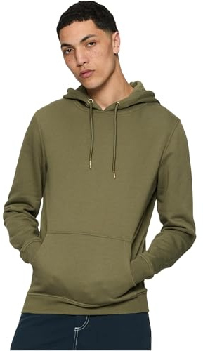 Urban Classics Men's Basic Sweat Hoody Sweatshirt, Olive, L