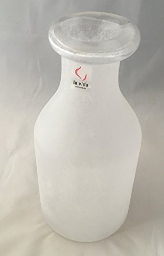 Glas Vase Frosty gefrostet weiß von La Vida