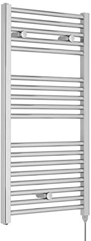 Nuie MTY151 | Modern Bathroom 300 Watt Heated Electric Ladder Towel Rail, 920mm x 480mm, Chrome