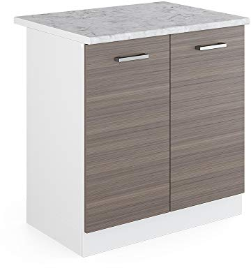 Vicco Armario bajo para Fregadero R-Line, Gris/Blanco, 80 cm, ET Mármol