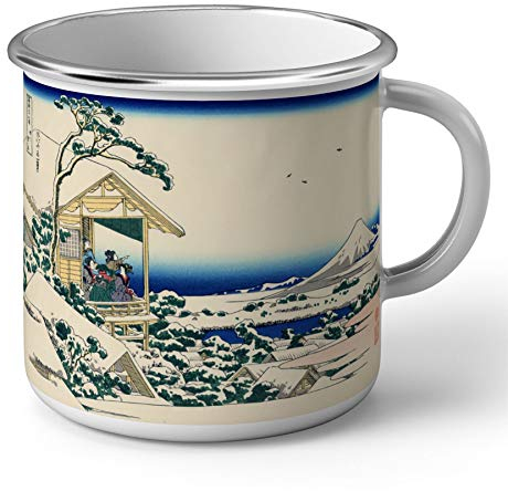 Fabulous Mug en Métal Emaillé Hokusai Art Japon Peinture Salon The Koishikawa Mont Fuji