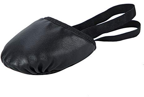 Linodes Leder Pirouette Halbsohle Jazz Ballett Tanzschuh Turning Schuhe für Damen und Mädchen, Schwarz, Medium