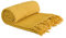 Emma Barclay Honeycomb - Recycled Cotton Plain Waffle Textured Chair Sofa Setee Throw Over Blanket in Ochre Yellow - 90x100 (228x254cm)
