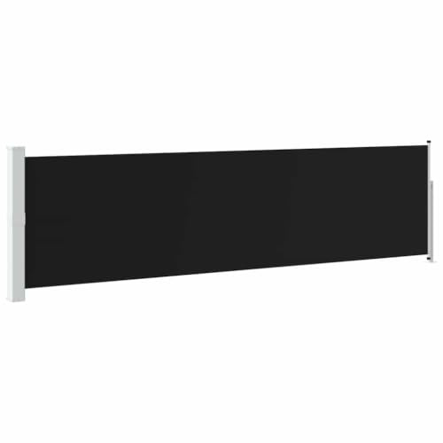vidaXL Seitenmarkise Ausziehbar Sonnenschutz Sichtschutz Windschutz Seitenrollo Markise Seitenwandmarkise Balkon Garten Terrasse 140x500cm Schwarz