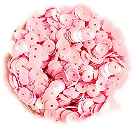 Angel Malone ® 15g (±) 1200 pcs. 6-7mm in Diameter Premium Quality Cup Sequins DIY Arts Crafts Making - UK Seller (Baby Pink)