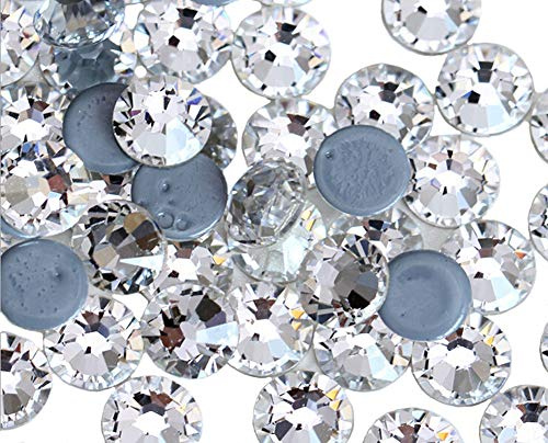 Jollin Strass Hotfix Strass Thermocollant pour Vetement SS40, Crystal Clear | 8,4mm, 144pcs Hot Fix Cristal Plat Retour Verre Strass pour Décorations DIY, Vêtements, Chaussures et Accessoires