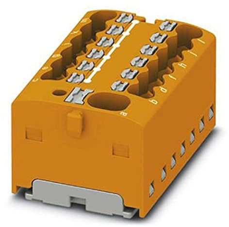 PHOENIX CONTACT PTFIX 4/12X1.5 OG Verteilerblock, Grundklemme mit Einspeisung, 41A Nennstrom,Push-in-Anschluss,13 Anzahl der Anschlüsse,31.4mm Breite, 17.7mm Höhe, Direktmontage mit Flansch,20 Stück