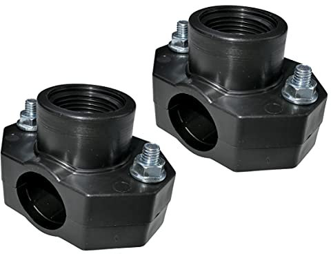 AERZETIX - C51888 - Lot de 2 Colliers de Prise en Charge pour Tuyau Ø25 - Filetage 3/4'' - à 2 boulons - Collier de dérivation de conduites Secondaires
