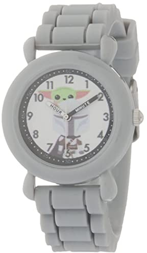 Star Wars The Mandalorian Kinder-Armbanduhr mit Quarzuhrwerk, analog, Quarzuhrwerk, Silikonarmband
