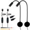 YNDD 2 Stück Leselampe Wand mit Stecker, 230V USB Bettlampe Wandmontage Dimmbar, Wandleuchte mit 38cm Schwanenhals Leseleuchte für Bett, Schlafzimmer, Schwarz